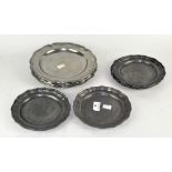 A parcel of modern pewter plates, mostly Continental,