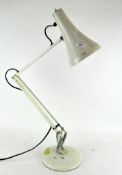 A vintage white anglepoise table lamp, made in England,