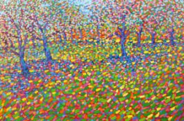 Paul Stephens, 'Apple Blossom Orchard', oil on board, signed lower right,