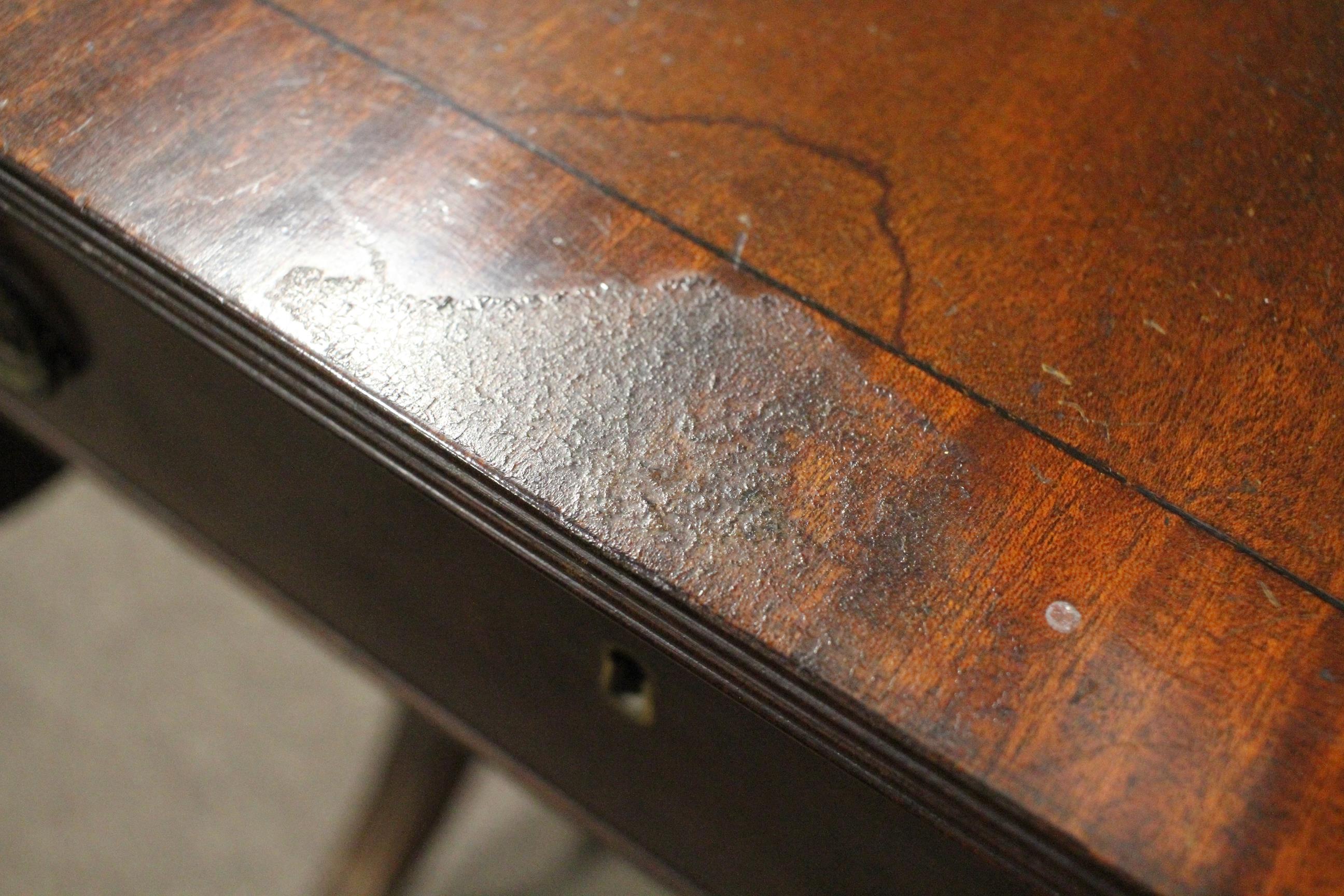 A Regency style mahogany and cross banded sofa table, drop leaves and two true drawers, - Image 5 of 11