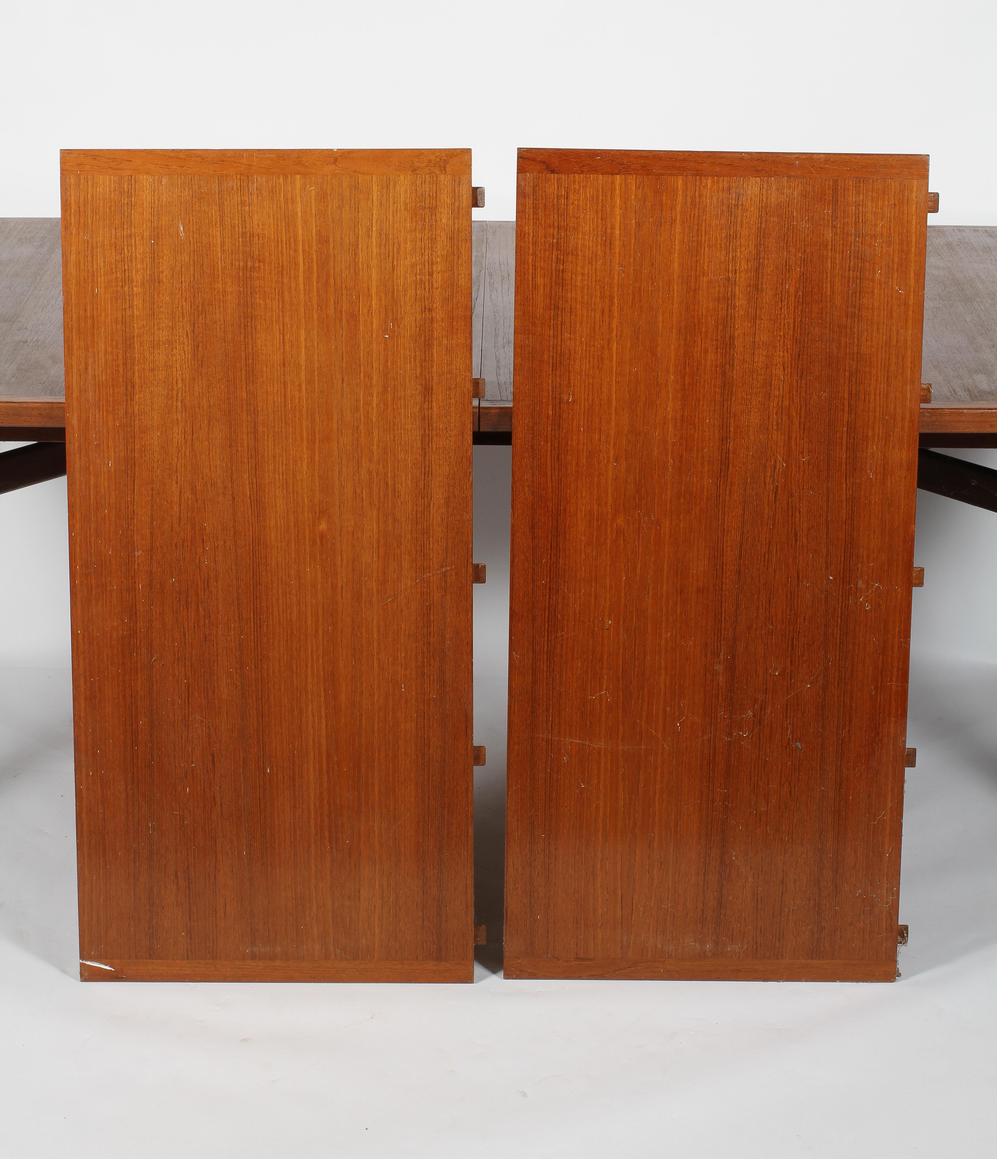 An Arne Vodder for Sibast Mobler teak extending dining table, of bowed rectangular form, - Image 3 of 3