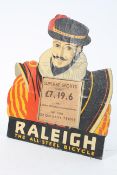 A Raleigh Bicycle card counter advertising sign,