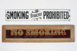 Smoking Strictly Prohibited, an enamel sign,