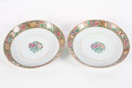 A pair of Chinese Famille rose saucer dishes, 19th century,