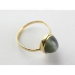 An antique Scottish 22k gold Cats Eye chrysoberyl ring, size Q,