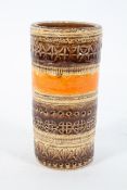 Alsd Londi, Bitossi 1960's vintage pottery cylinder vase, having incised marks,