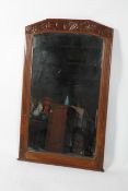 An Art Nouveau oak wall mirror, circa 1900, the bevelled ,