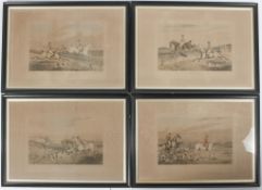 Four hunting prints by S & J Fuller, after C Bentley, 19th century, comprising : 'Full Cry',