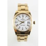 An 18ct yellow gold Rolex oyster perpetual date wristwatch.