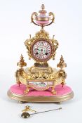 A French gilt metal mantel clock,