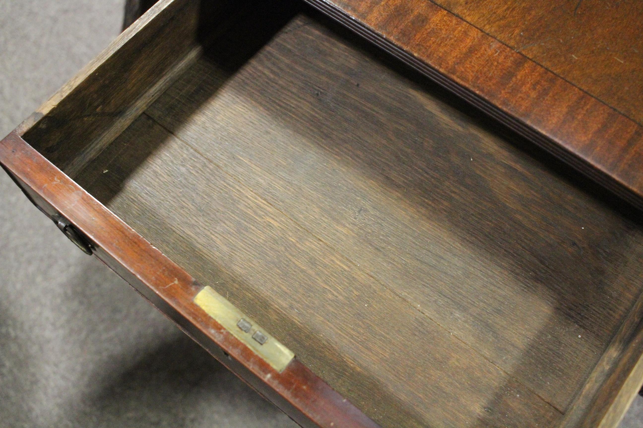 A Regency style mahogany and cross banded sofa table, drop leaves and two true drawers, - Image 8 of 11
