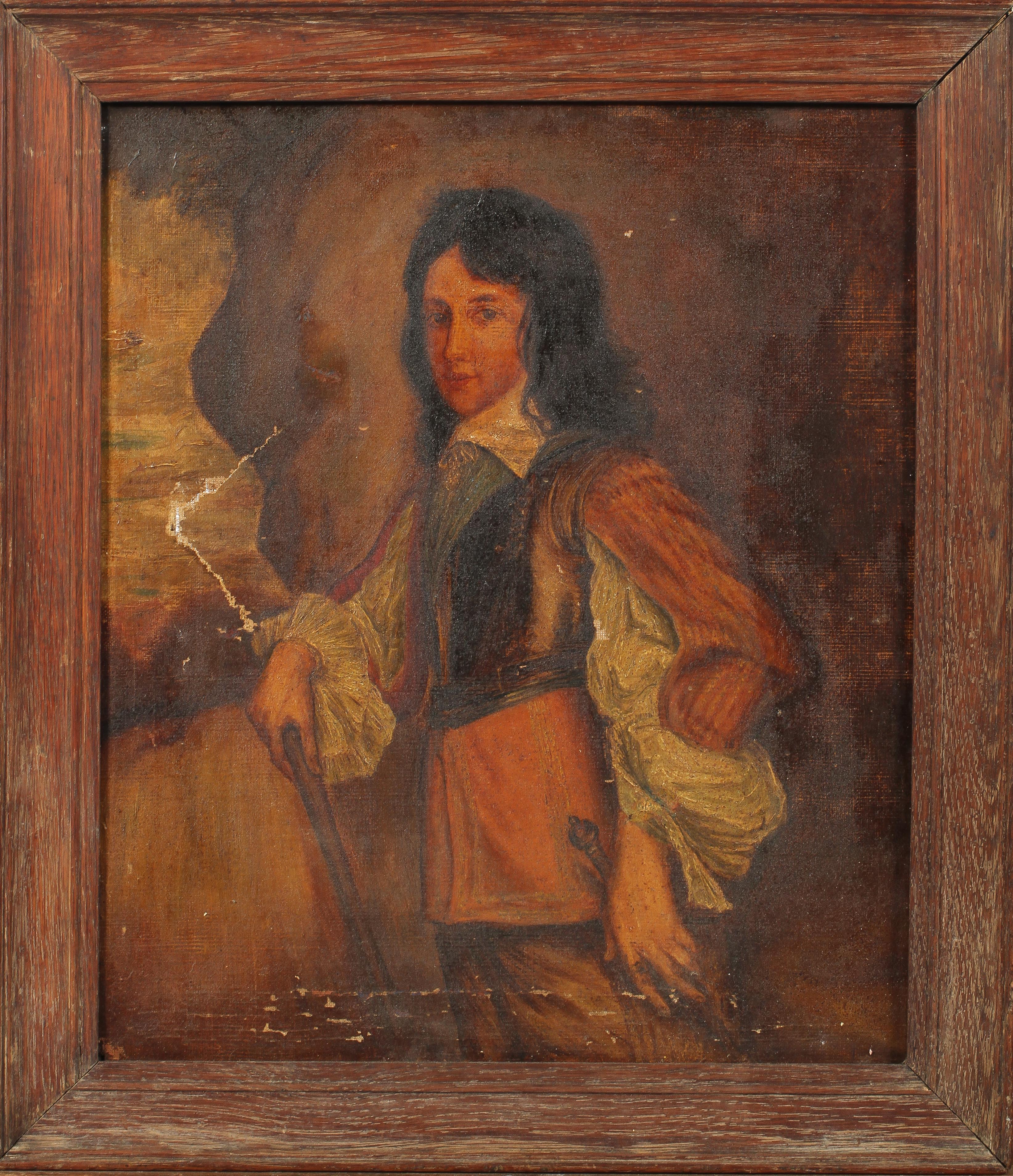 Late Victorian school, Portrait of a young man, oil on canvas, - Image 2 of 3