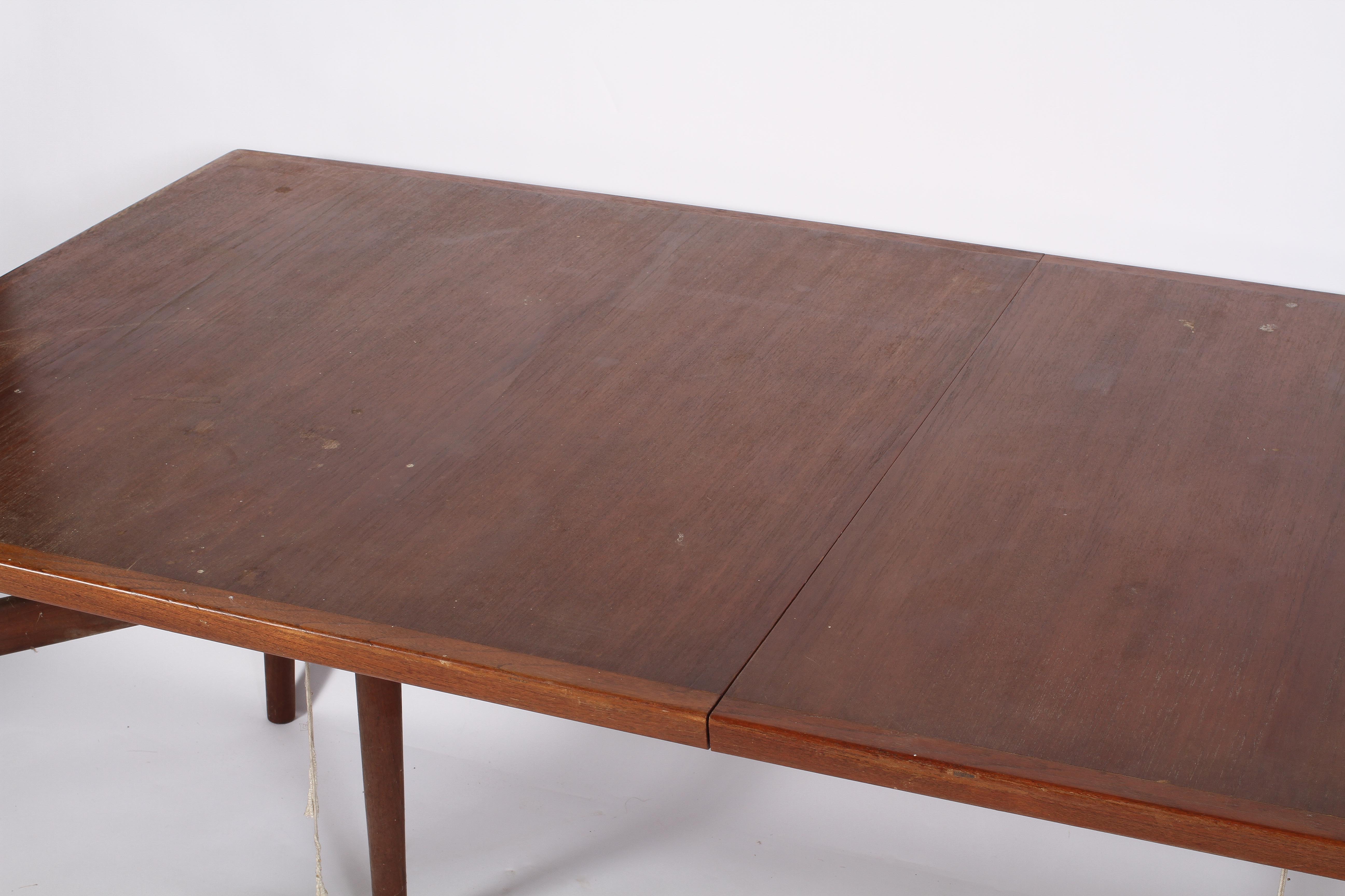 An Arne Vodder for Sibast Mobler teak extending dining table, of bowed rectangular form, - Image 2 of 3