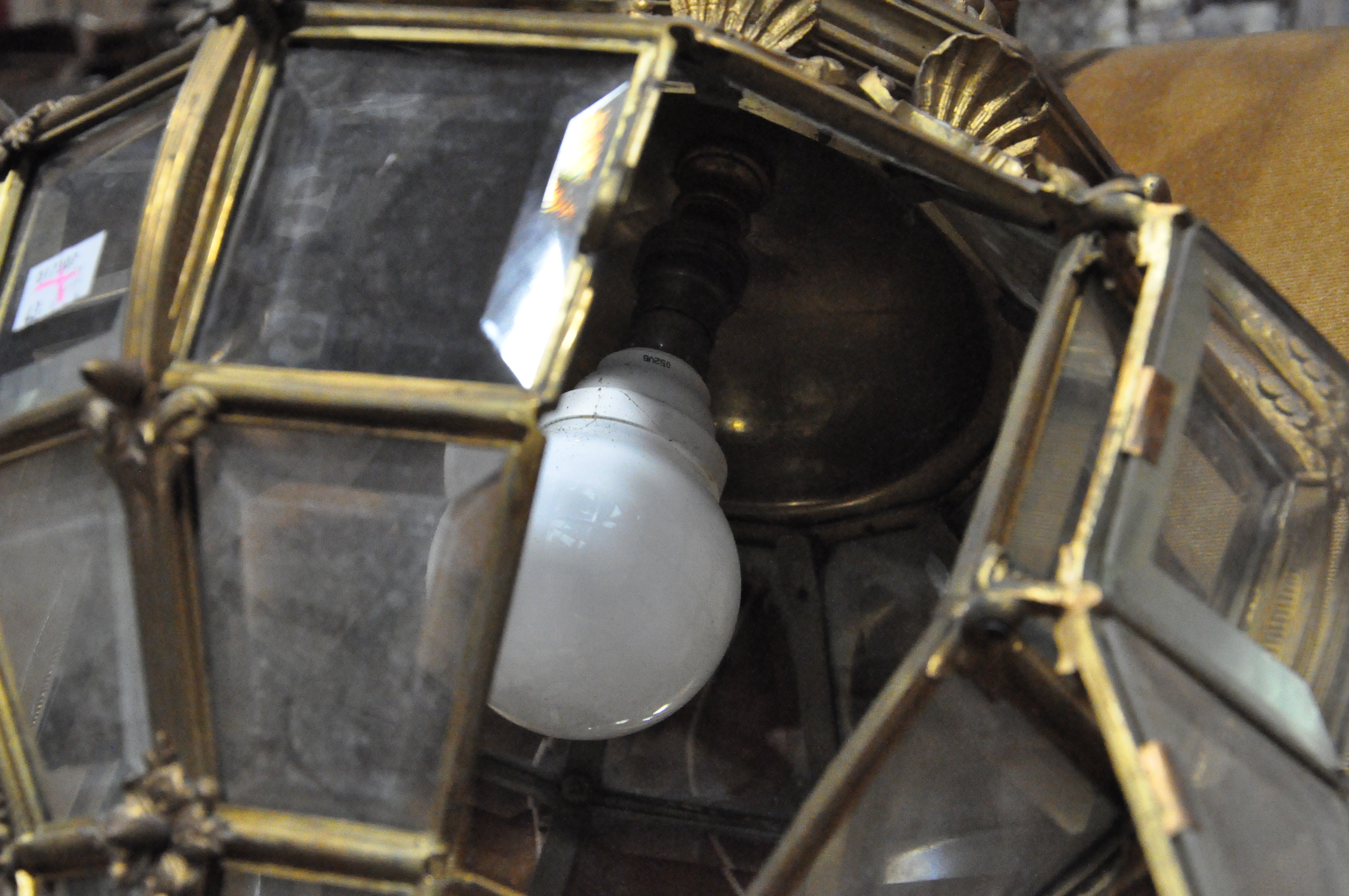 A French ormolu ceiling lantern, possibly late 19th century, of dodecahedral form, - Image 10 of 14