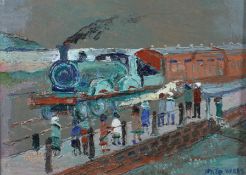 Fred Yates, Railway Engine, oil on board, signed lower right, titled verso, 13.