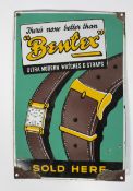 Bentex Ultra Modern Watches and Straps Sold Here - an enamel advertising sign,