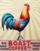 Advertising : Roast Coffee Company, a cockerel before a sunburst, oil on canvas,