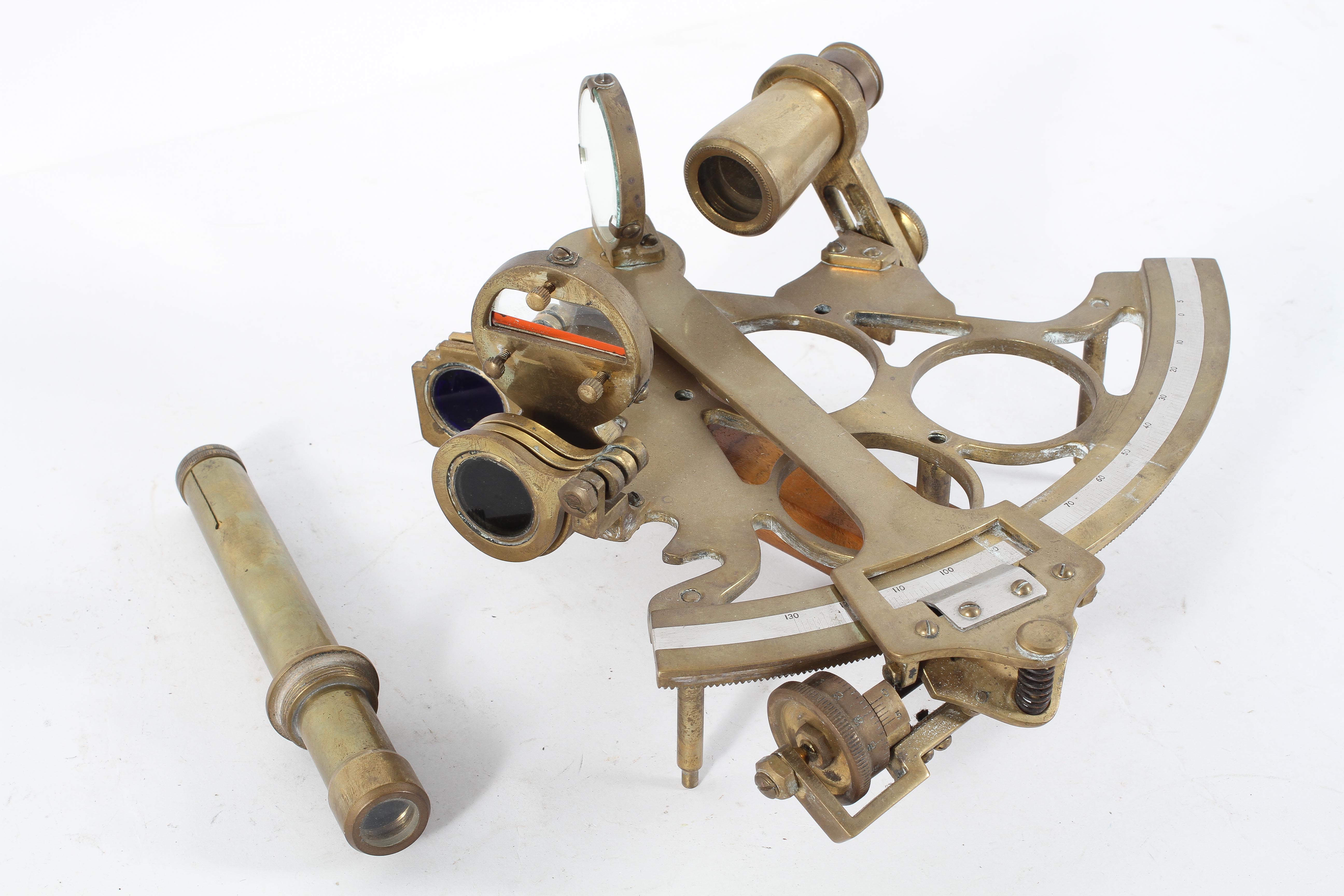 A brass sextant, late 19th century or 20th century, - Image 2 of 2