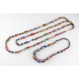 A collection of two millefiori beaded necklaces.