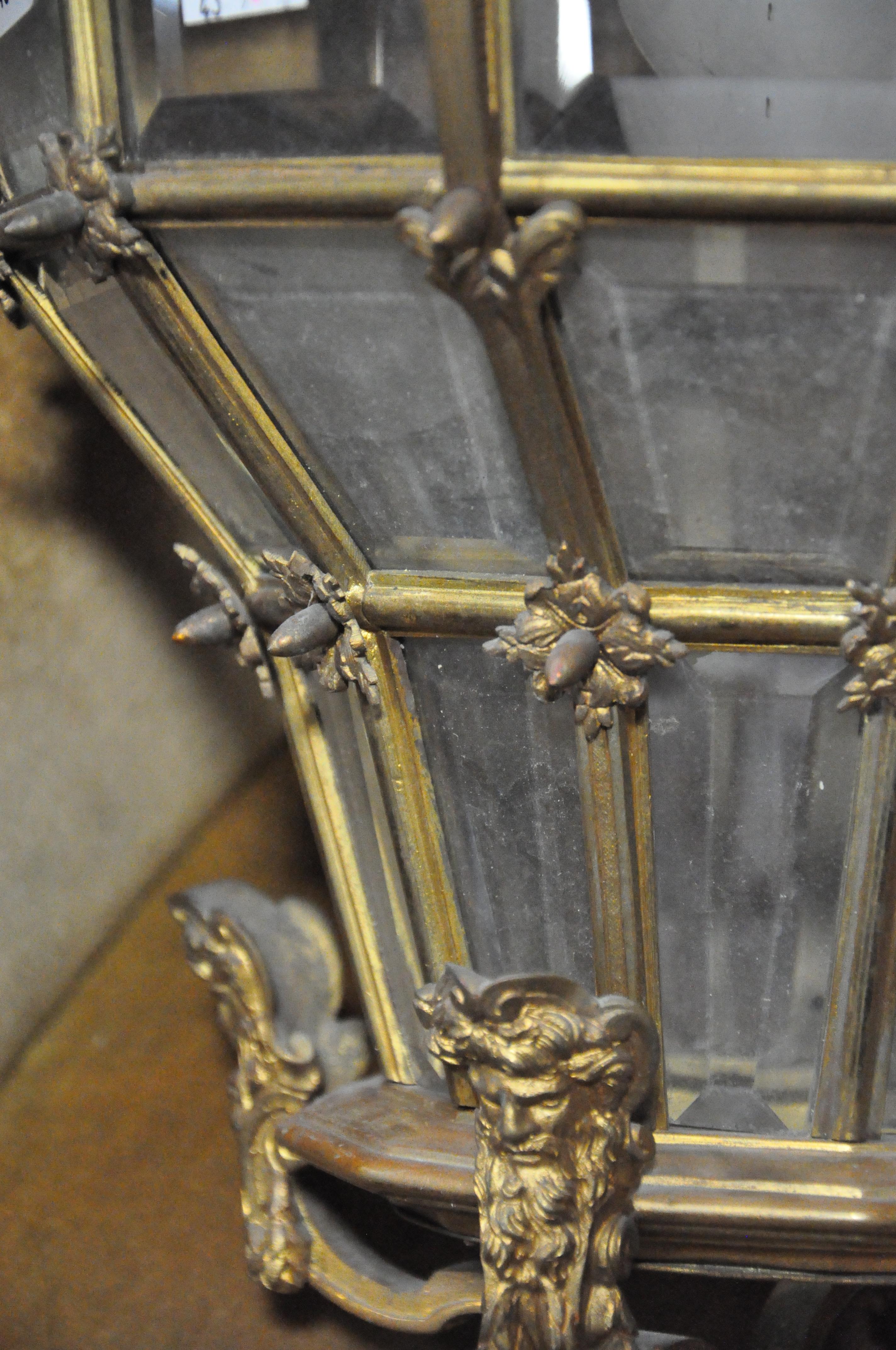 A French ormolu ceiling lantern, possibly late 19th century, of dodecahedral form, - Image 9 of 14