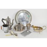 A collection of plated and metalware