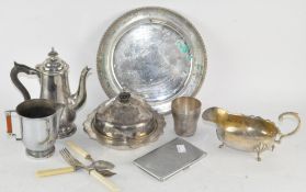 A collection of plated and metalware