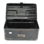 A metal Military storage box with broad arrow to front, 02654/463-8272,