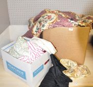 Two boxes containing a large variety of linen