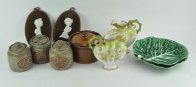 A collection of assorted ceramics to include a pair of Stoke Crescent & Sons pouring jugs,