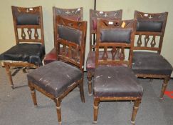 A set of six 19th century dining chairs,