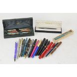 A selection of vintage pens,
