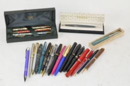 A selection of vintage pens,