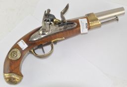 A replica of Napoleon's flintlock pistol, by Jean-Baptiste Gribeauval of St Etienne, 34.