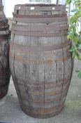 A large oak barrel,