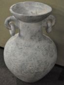 A large two handled stoneware urn,