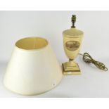 A modern table lamp, in the form of an urn, with shade,