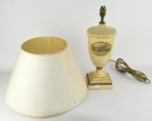 A modern table lamp, in the form of an urn, with shade,