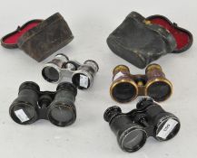 Four pairs of opera glasses,