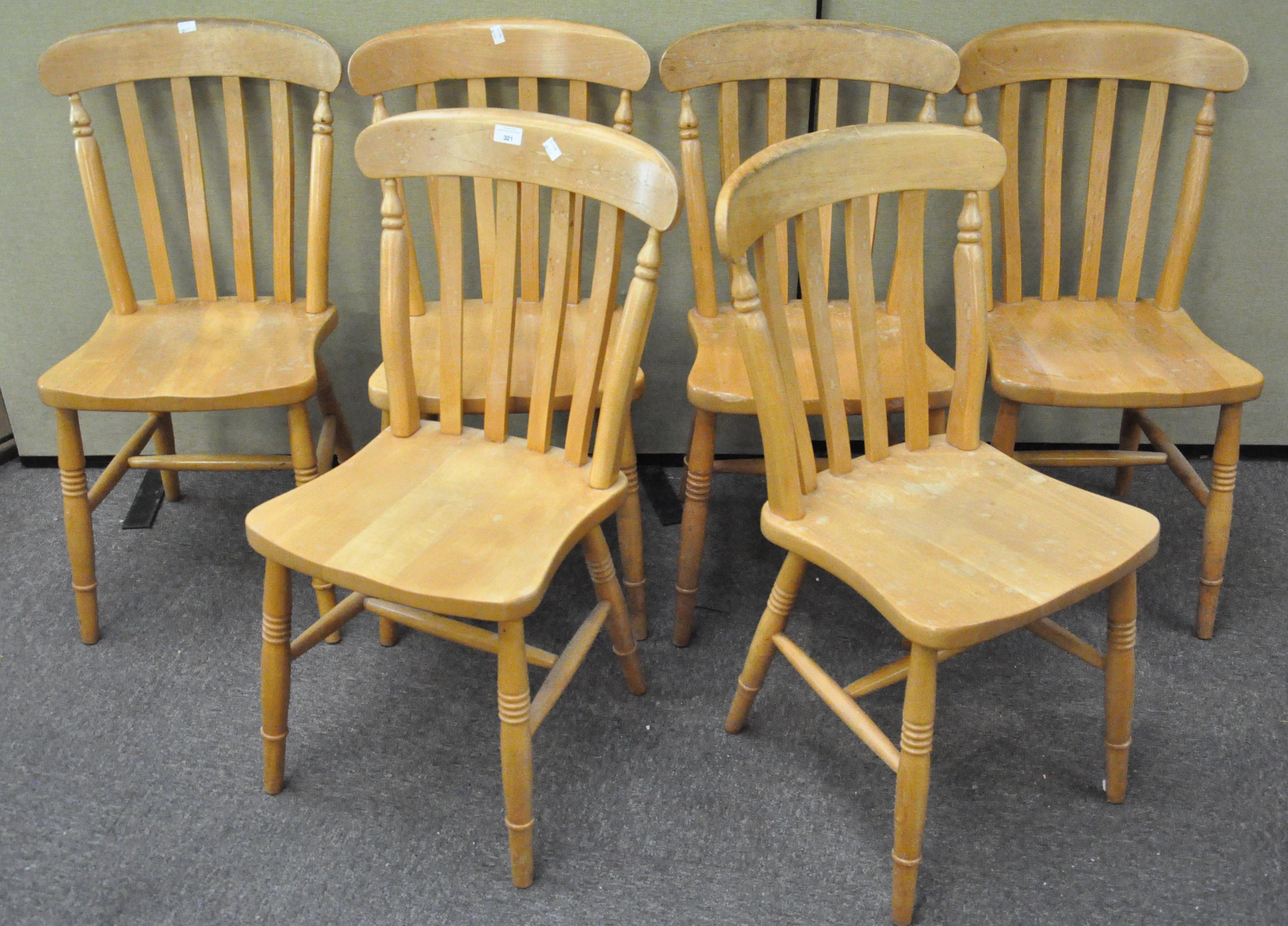 A set of six dining chairs,