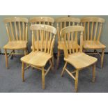 A set of six dining chairs,