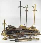 An extensive collection of metal fireside related items,