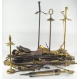 An extensive collection of metal fireside related items,