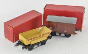 A Hornby Train 'No 1 Cattle Truck', 42105 and a 'No 1 Rotary Tipping Wagon', 42220,