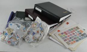 A box of stamps and stamp albums,