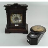 An early 20th century oak cased mantle clock by Junghams,
