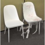 A pair of modern white 'Helev' dining chairs,