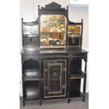 An Aesthetic Movement mirror back cabinet, with Trapnell & Gane maker's marks,