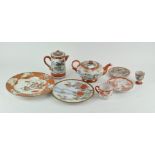 A selection of Japanese satsuma porcelain,