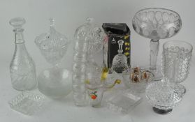 A collection of assorted glassware, mostly pressed glass,