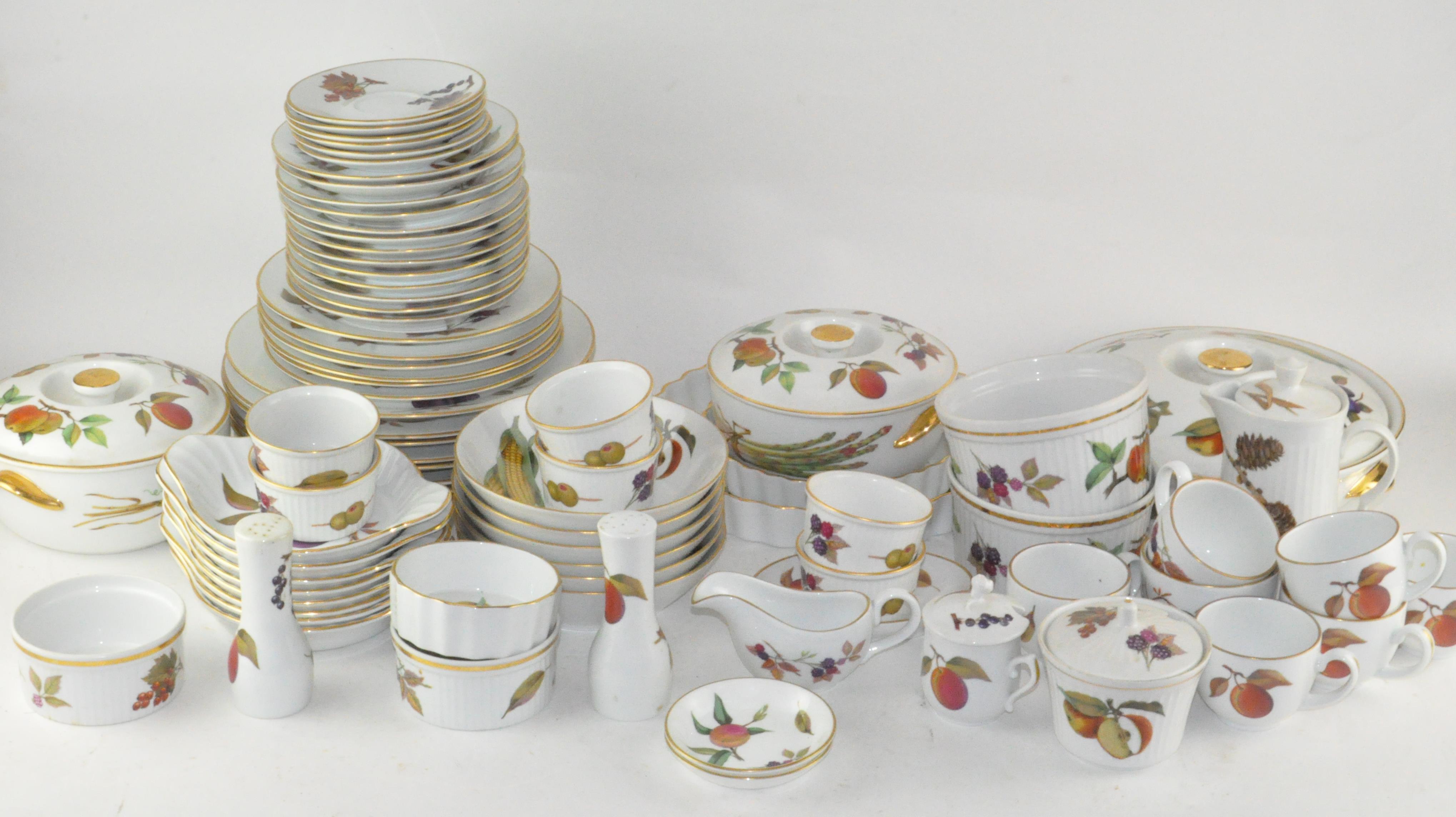 A large collection of Royal Worcester 'Evesham' ceramic tableware, to include tea cups and saucers,